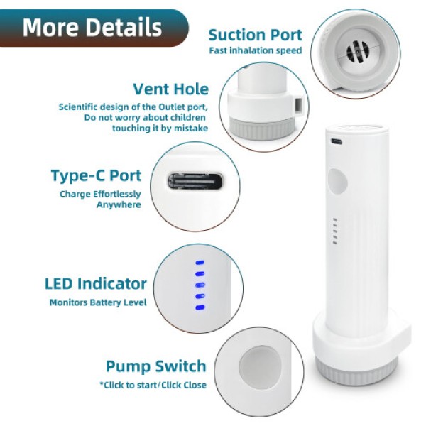 STORAGE MASTER travel and home vacuum storage bags, reusable, 20-pack, with an electric air pump to save 80% of storage space – this